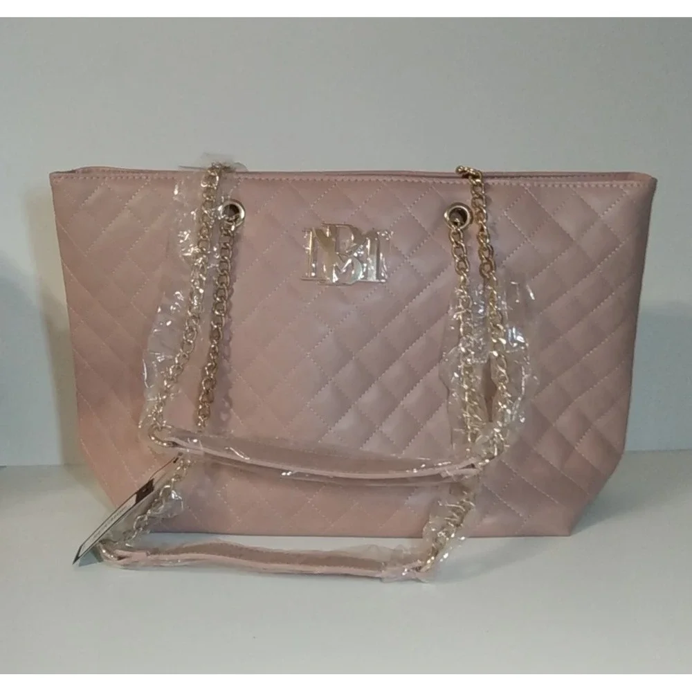 Badgley Mischka BMH-108 Blush Pink Quilted Chain Strap Bag Tote NWT MSRP $129